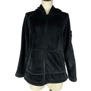 Kristen Blake Women's Size Medium Black Full Zip Plush Fleece Hooded Jacket